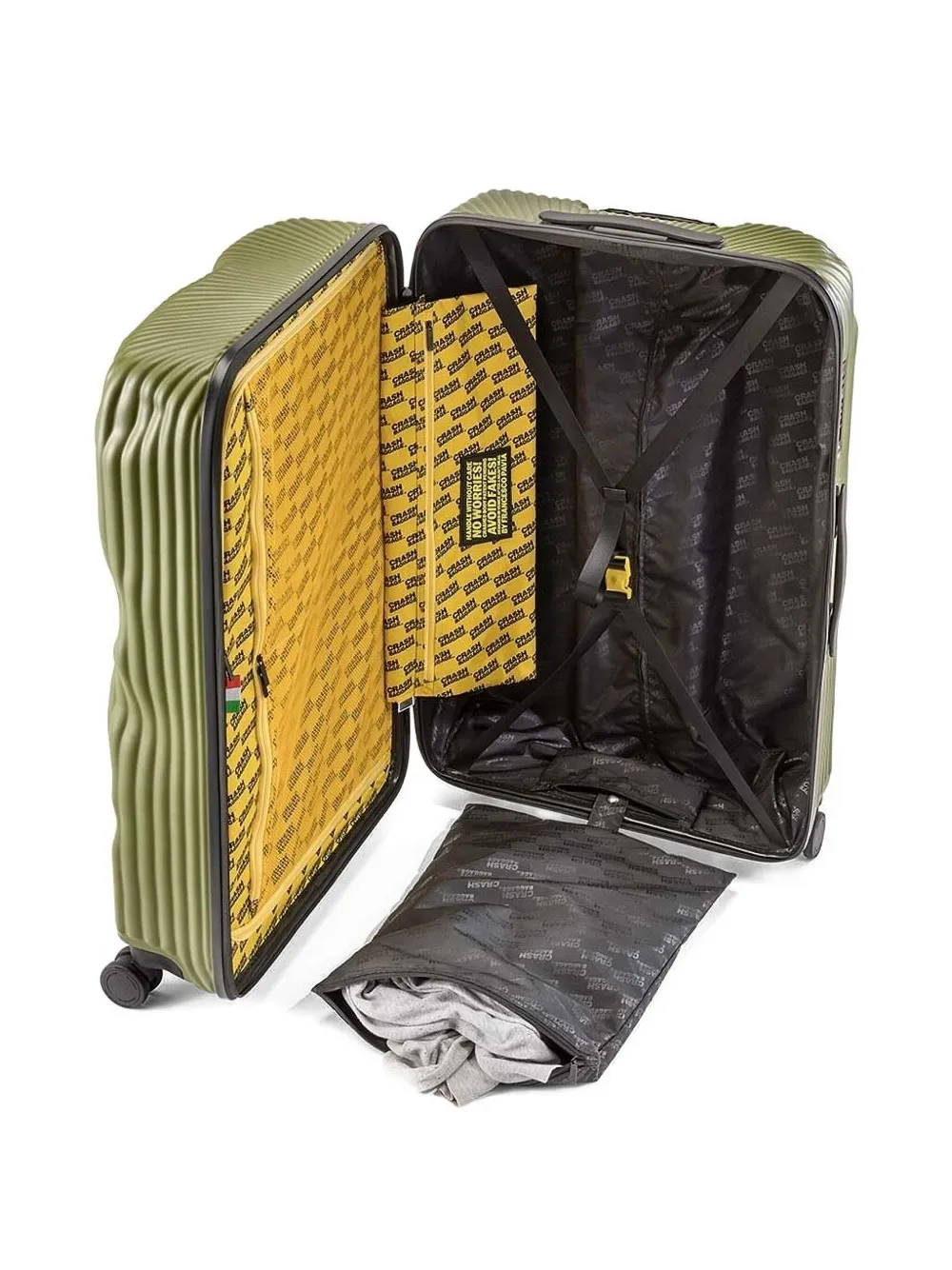 Crash Baggage Stripe Handle Troley In Green