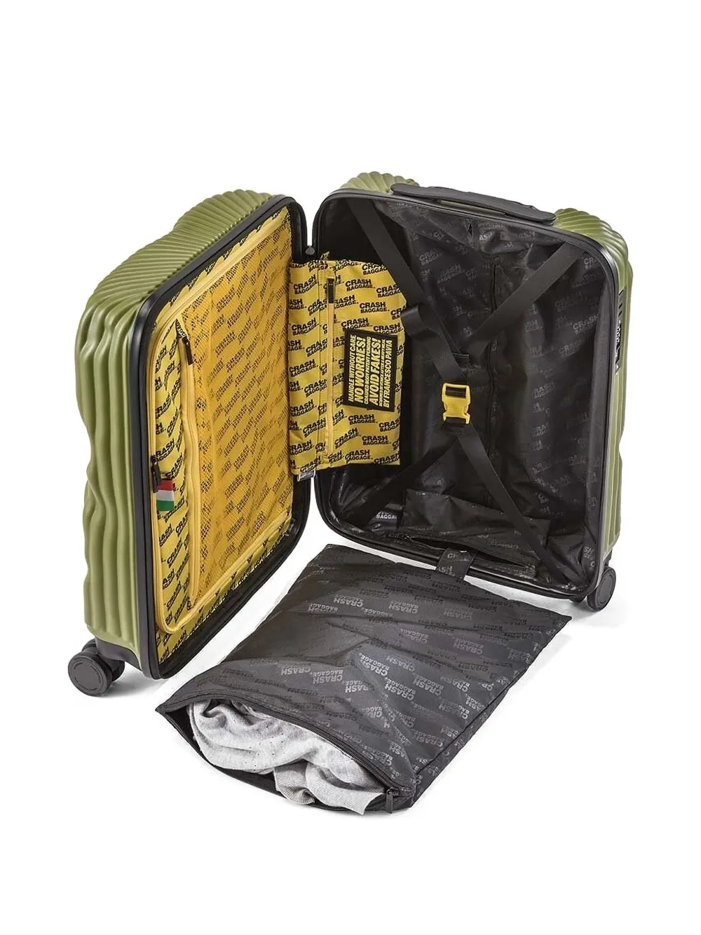 Crash Baggage Stripe Trolley In Green