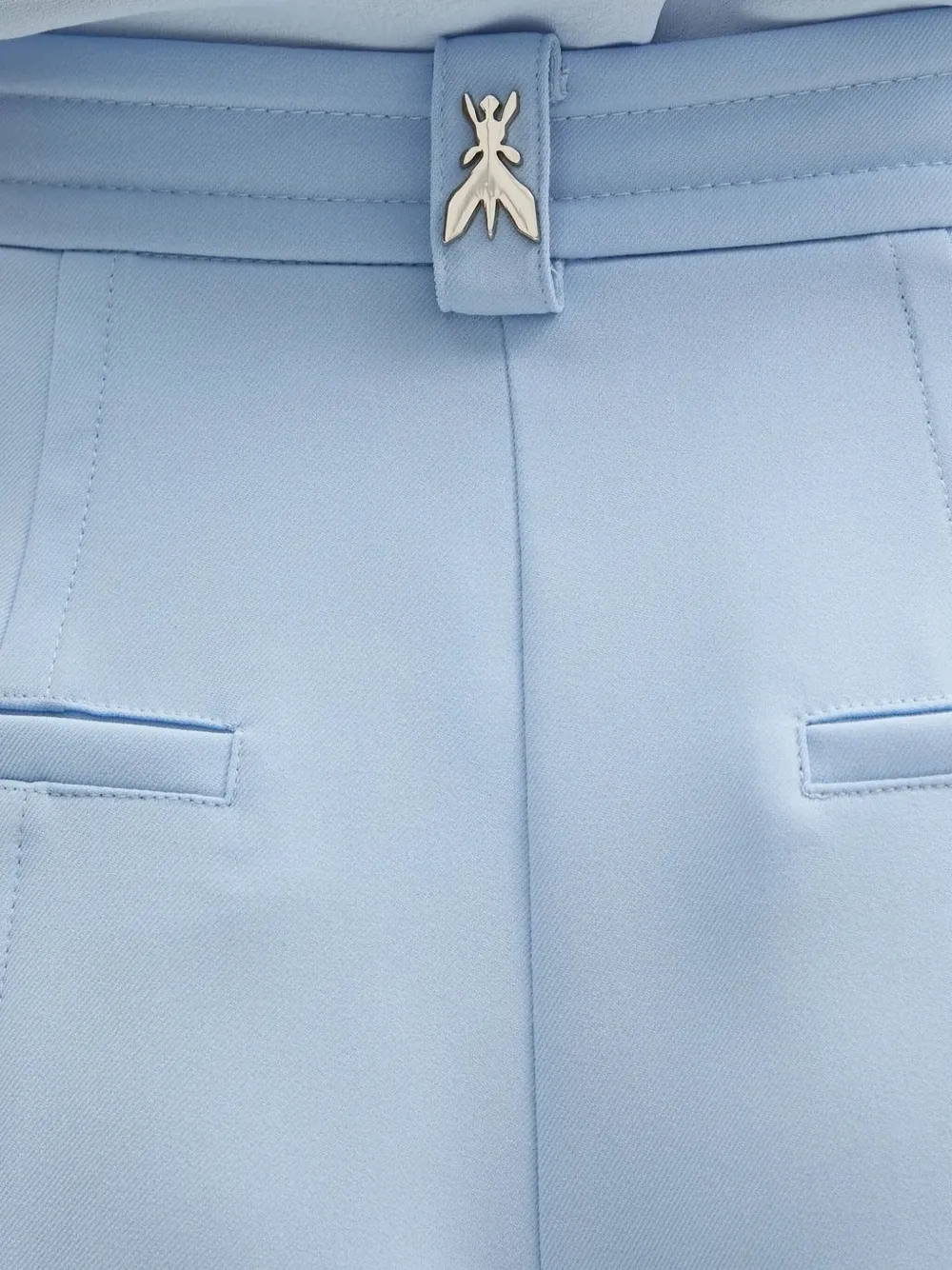 Patrizia Pepe Pleated High-waisted Shorts In Blue