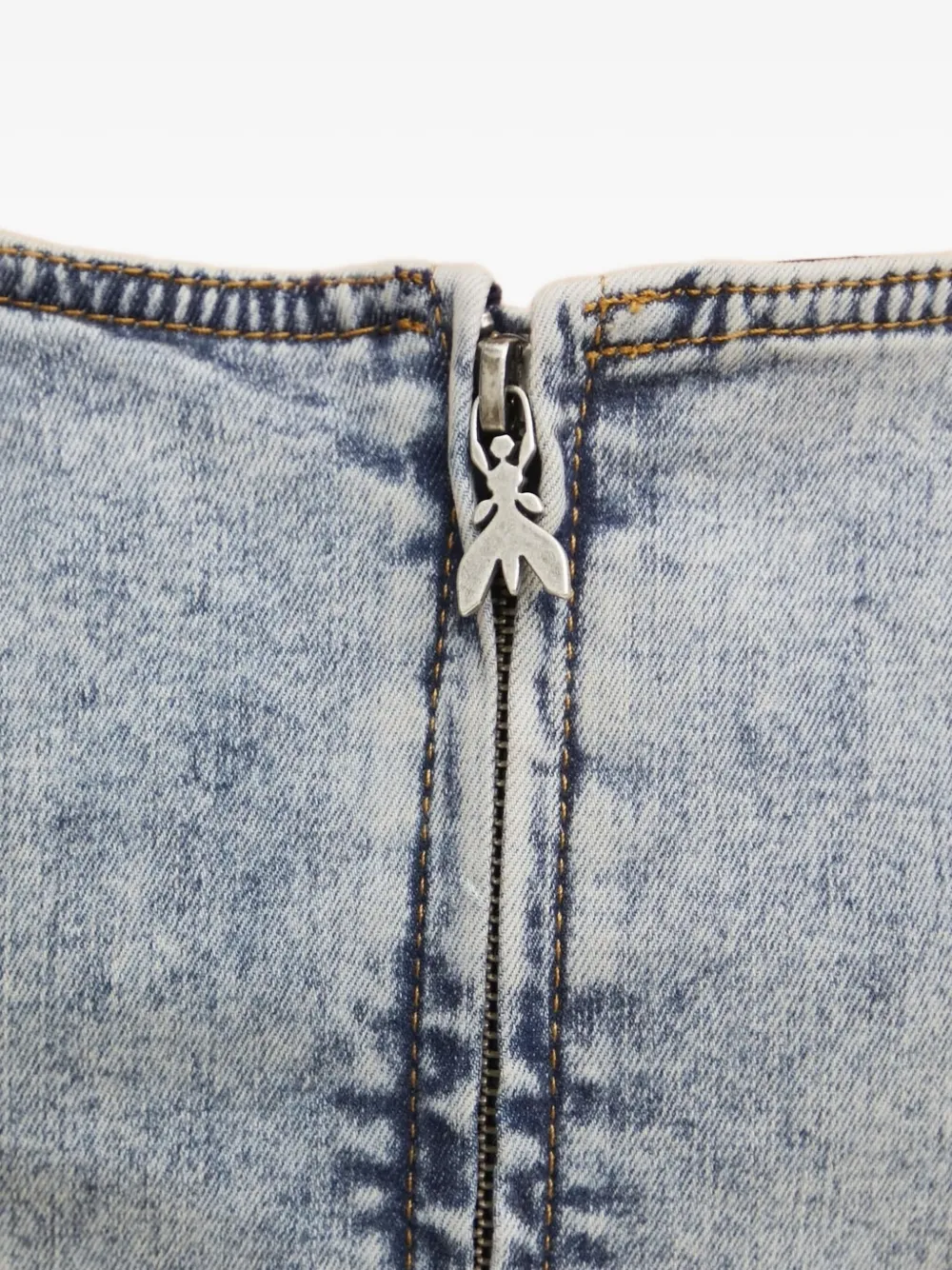 Patrizia Pepe Denim top met rits Grijs