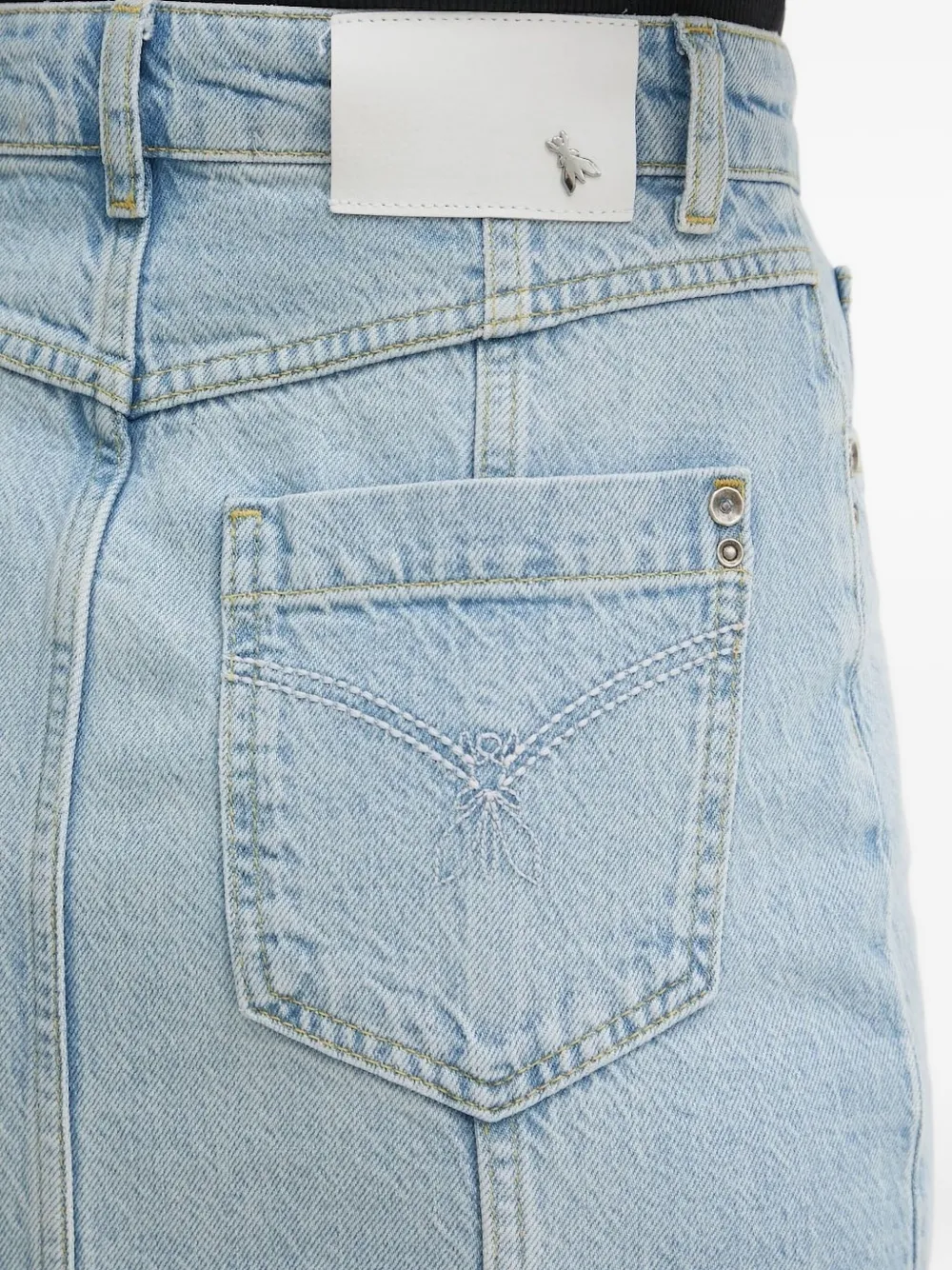 Patrizia Pepe fly-embroidered denim midi skirt | High-Waisted Skirts | Image 2