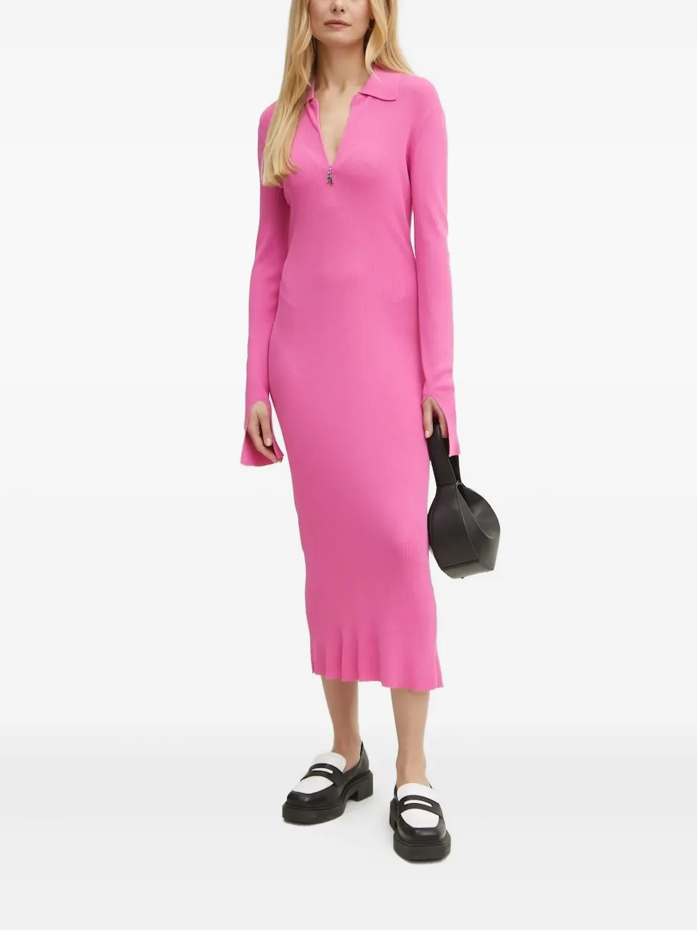 Patrizia Pepe Midi-jurk met V-hals Roze