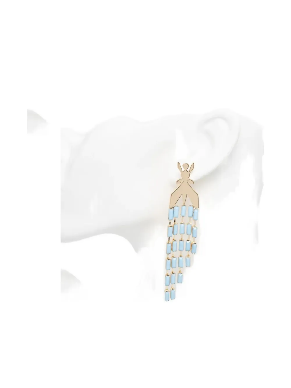 Patrizia Pepe Insect-shaped Beaded Earrings In Blue