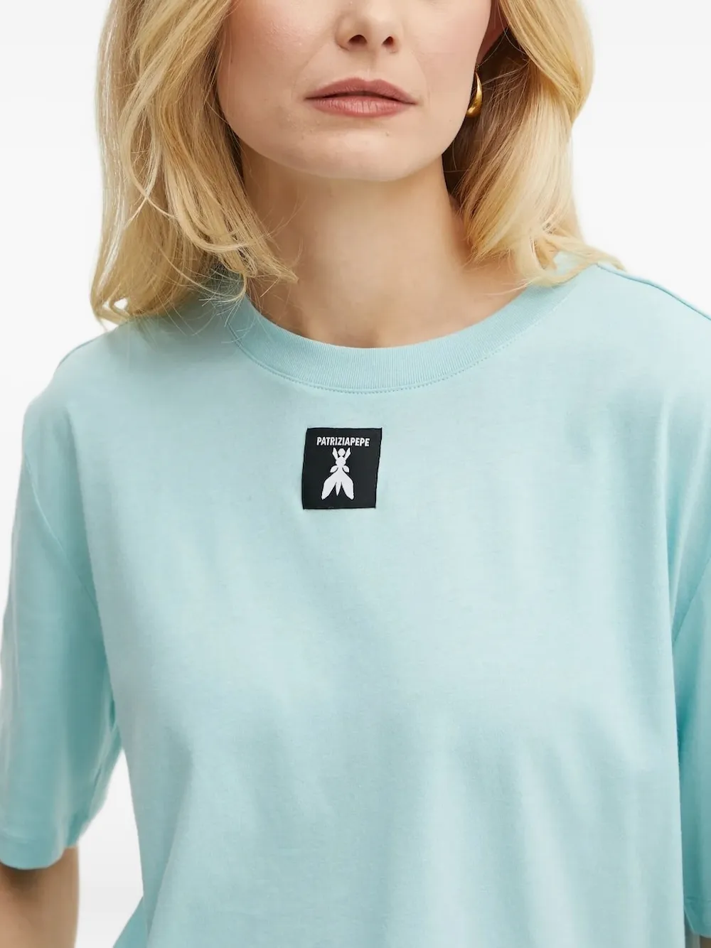Patrizia Pepe T-shirt met logopatch Blauw