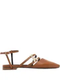 Patrizia Pepe strappy ballerina shoes - Brown