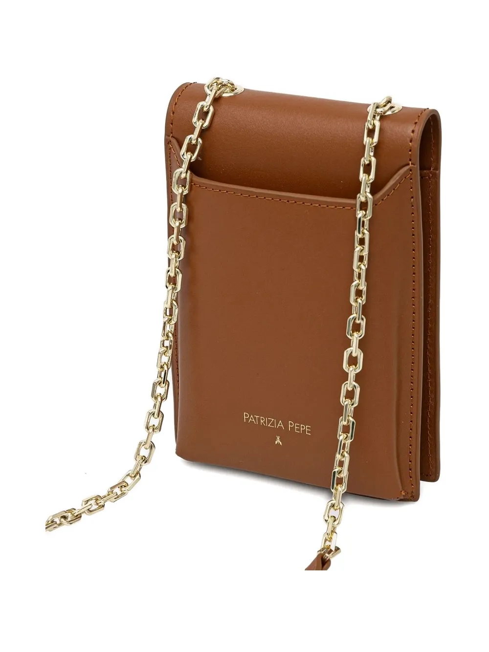Patrizia Pepe Chain-strap Flap-pocket Bag In Brown