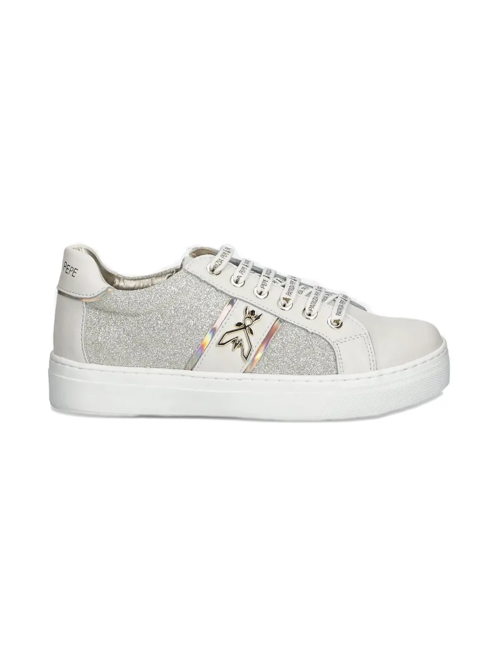 Patrizia Pepe glitter-finish lace-up sneakers Neutrals
