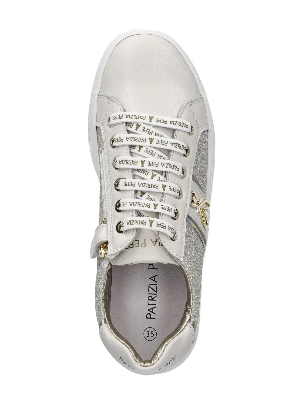 Patrizia Pepe girl Sneakers met glitter afwerking Beige