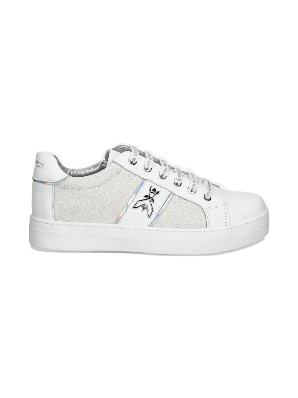 Patrizia Pepe glitter-effect side-zip sneakers White