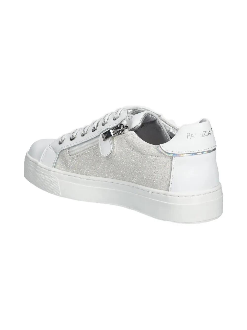Patrizia Pepe girl glitter-effect side-zip sneakers White