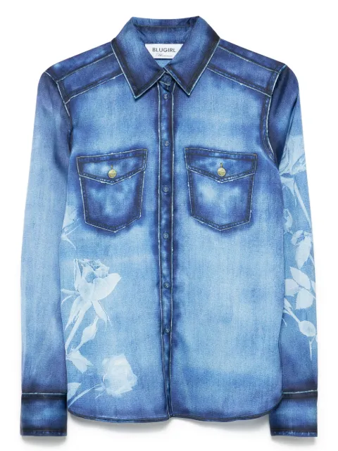 Blugirl camisa con estampado de mezclilla