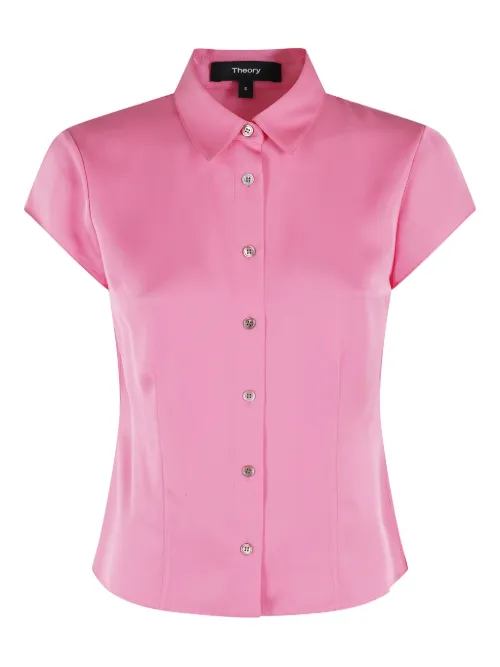 Chemise boutonnée à manches courtes - Theory - Modalova