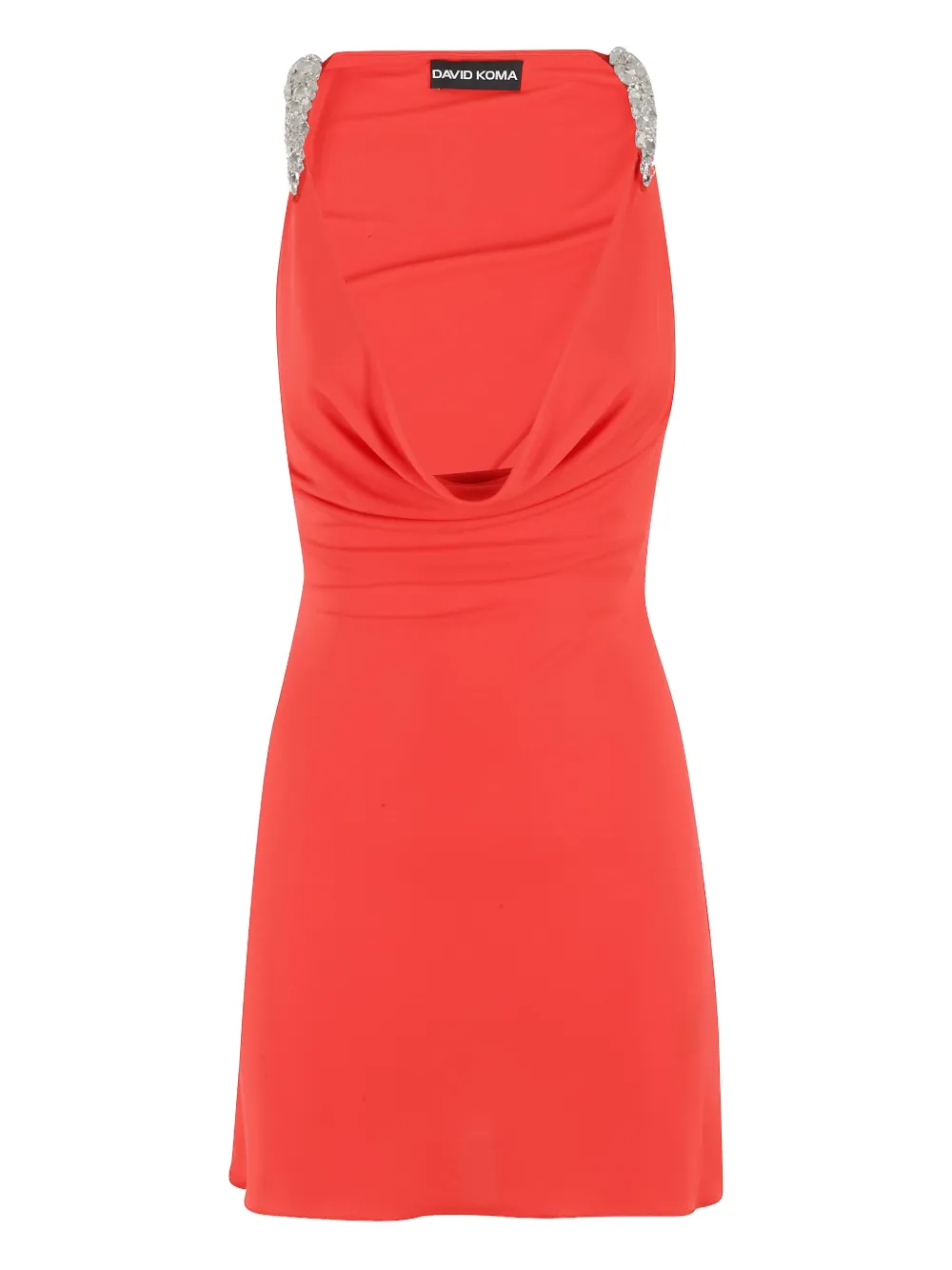 David Koma cowl-neck mini dress | Orange | Image 1