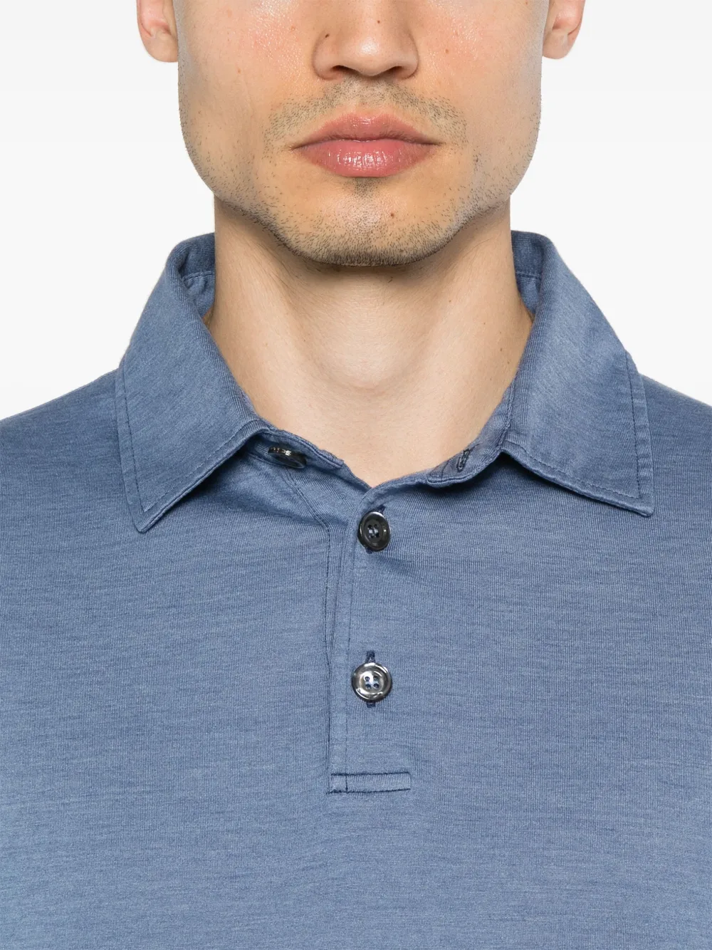 KITON MÉLANGE-EFFECT POLO SHIRT 