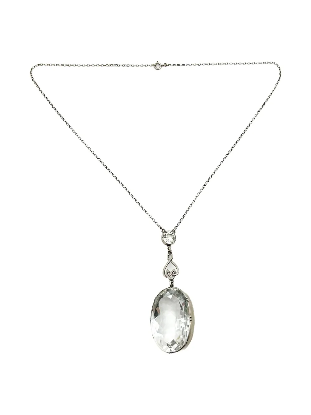 Jennifer Gibson Jewellery プレオウンド 1900s クリスタル ネックレス - シルバートーン Jennifer Gibson Jewellery プレオウンド 1900s クリスタル ネックレス - シルバートーン