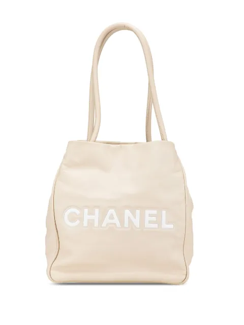 CHANEL Pre-Owned 2002-2003 Lambskin Logo Camellia tote bag