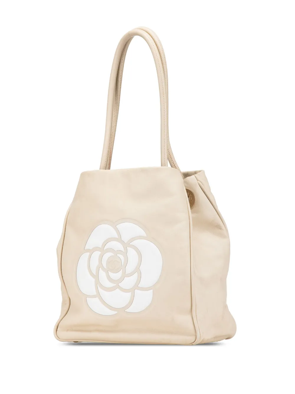 CHANEL Pre-Owned 2002-2003 Lambskin Logo Camellia tote bag | Pre-Owned | Image 2