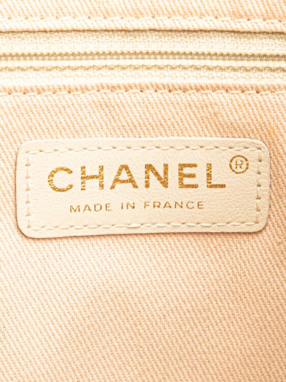 Pre-owned Chanel 2002-2003 Lambskin Logo Camellia Tote Bag In Brown