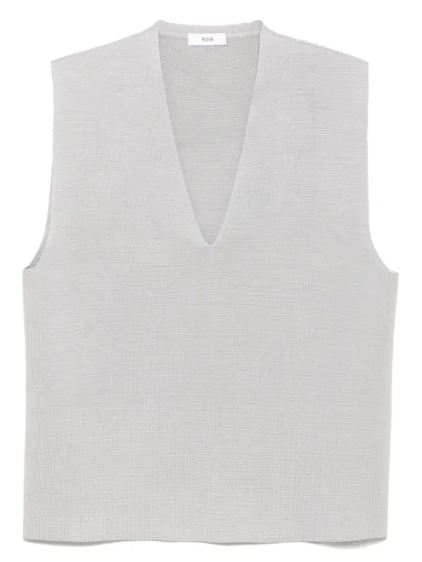 Rier Silk Knitted Vest in Grey