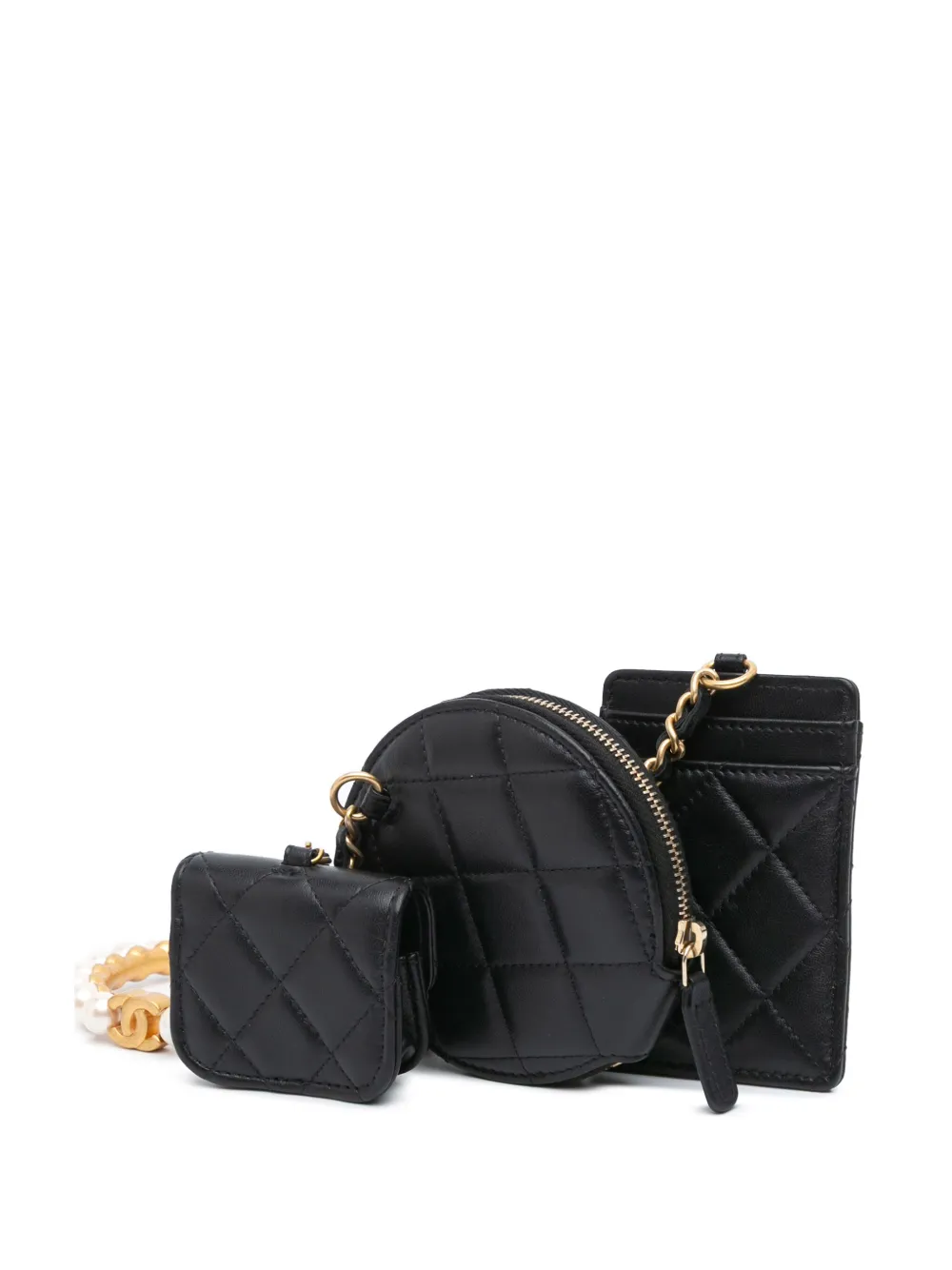 CHANEL Pre-Owned 2021 Lambskin Pearl Crown CC Wristlet Multi Pouches clutch bag | كلاسيكيات | Image 2