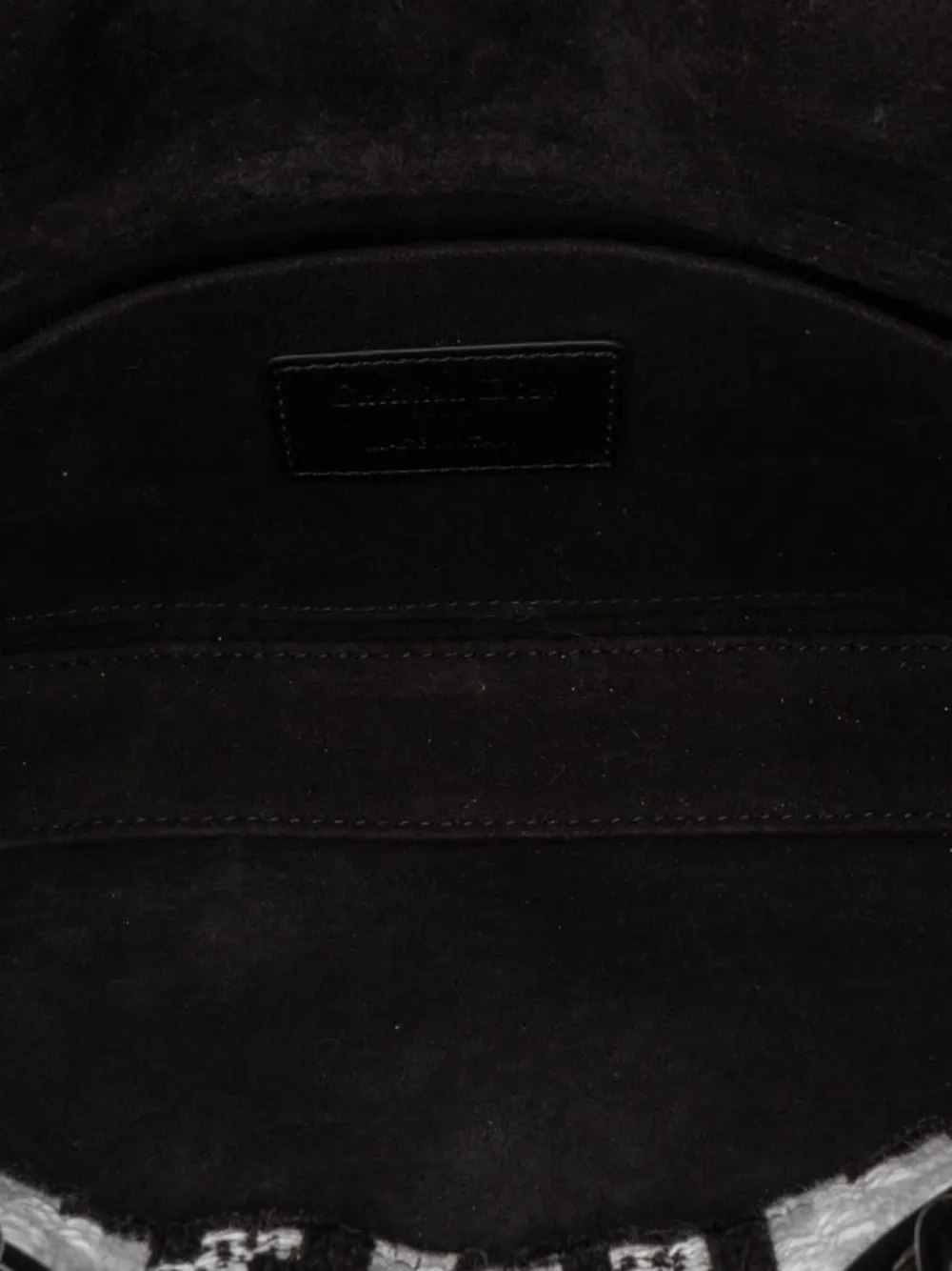 Pre-owned Dior 2022 Medium Canvas Macro Houndstooth Lady D Joy Satchel In Black