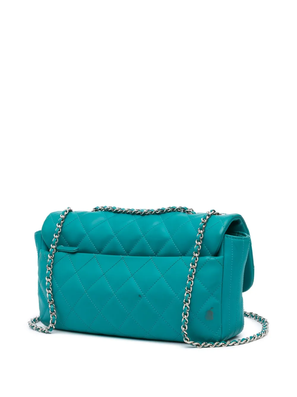 Pre-owned Chanel 2016-2017 Paris-seoul Medium Lambskin Coco Rain Flap Shoulder Bag In Green