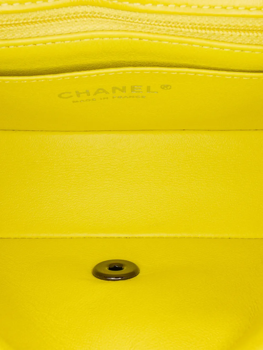 Pre-owned Chanel 2014-2015 Mini Rectangular Classic Velvet Single Flap Crossbody Bag In Yellow