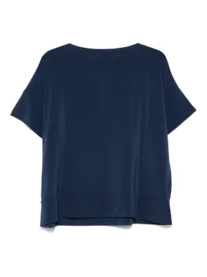 Tシャツ・カットソー Le Tricot Perugia Relaxed Fit Blue T-Shirt With Rounded Ignite Oversized T-Shirt - Blue - Rise