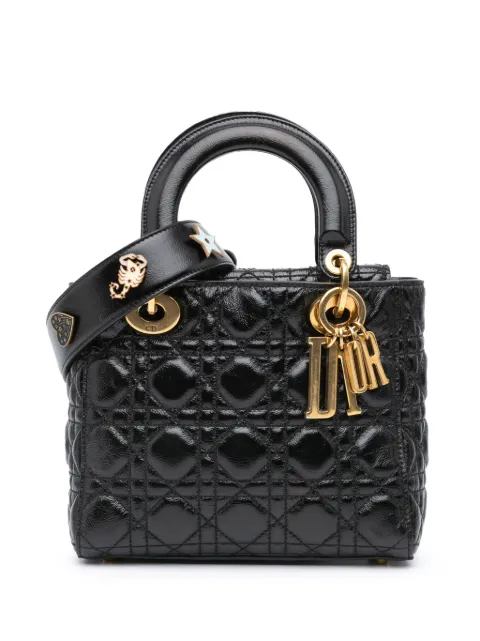 Christian Dior Pre-Owned 2018 kleine Cannage My ABCDior Lady Dior gekreukte lakleren tas