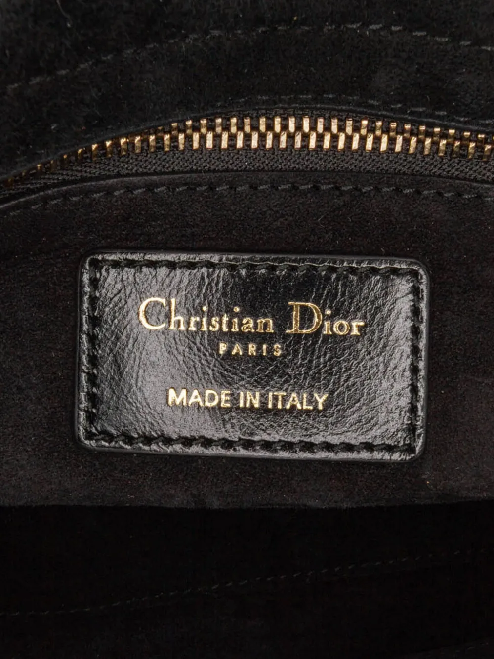 Pre-owned Dior 2018 Small Crinkled Patent Cannage My Abc Lady  Satchel In Black