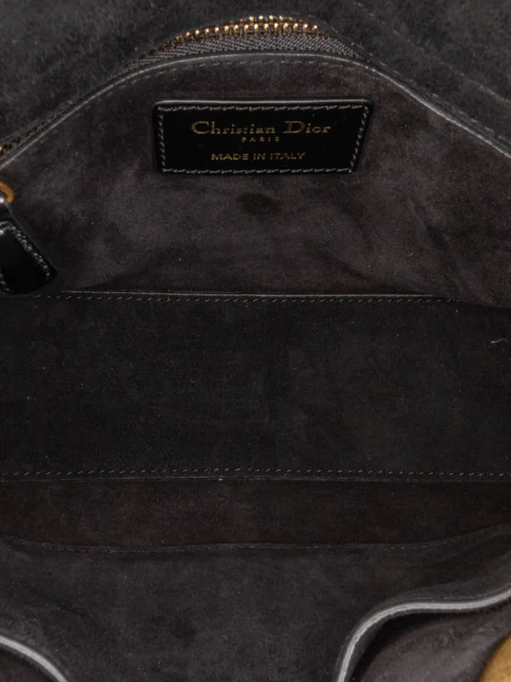 Pre-owned Dior 2018 Small Crinkled Patent Cannage My Abc Lady  Satchel In Black