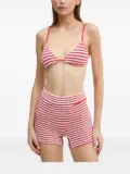Bond-eye striped high-waisted bikini bottoms - Red