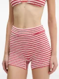 Bond-eye striped high-waisted bikini bottoms - Red