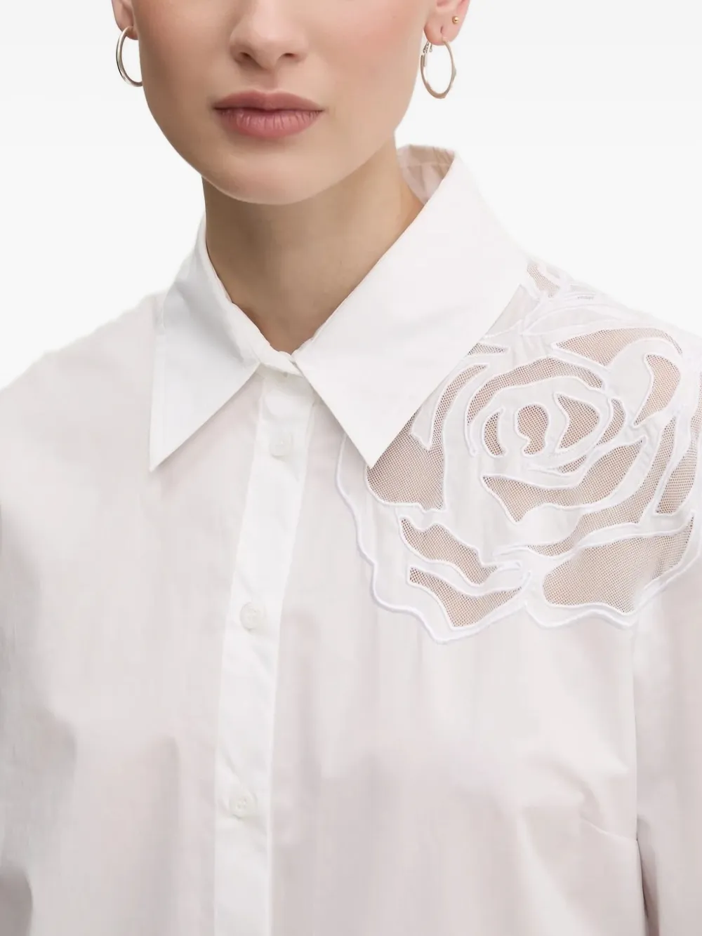 Blugirl Flower-appliqué Shirt In White