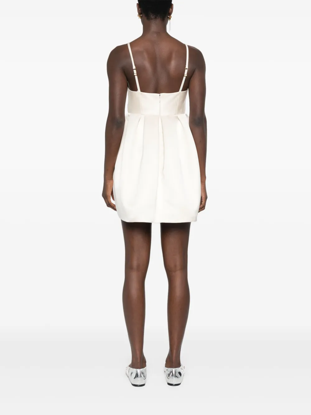 Elisabetta Franchi Satijnen duchess jurk met strikdetail Beige