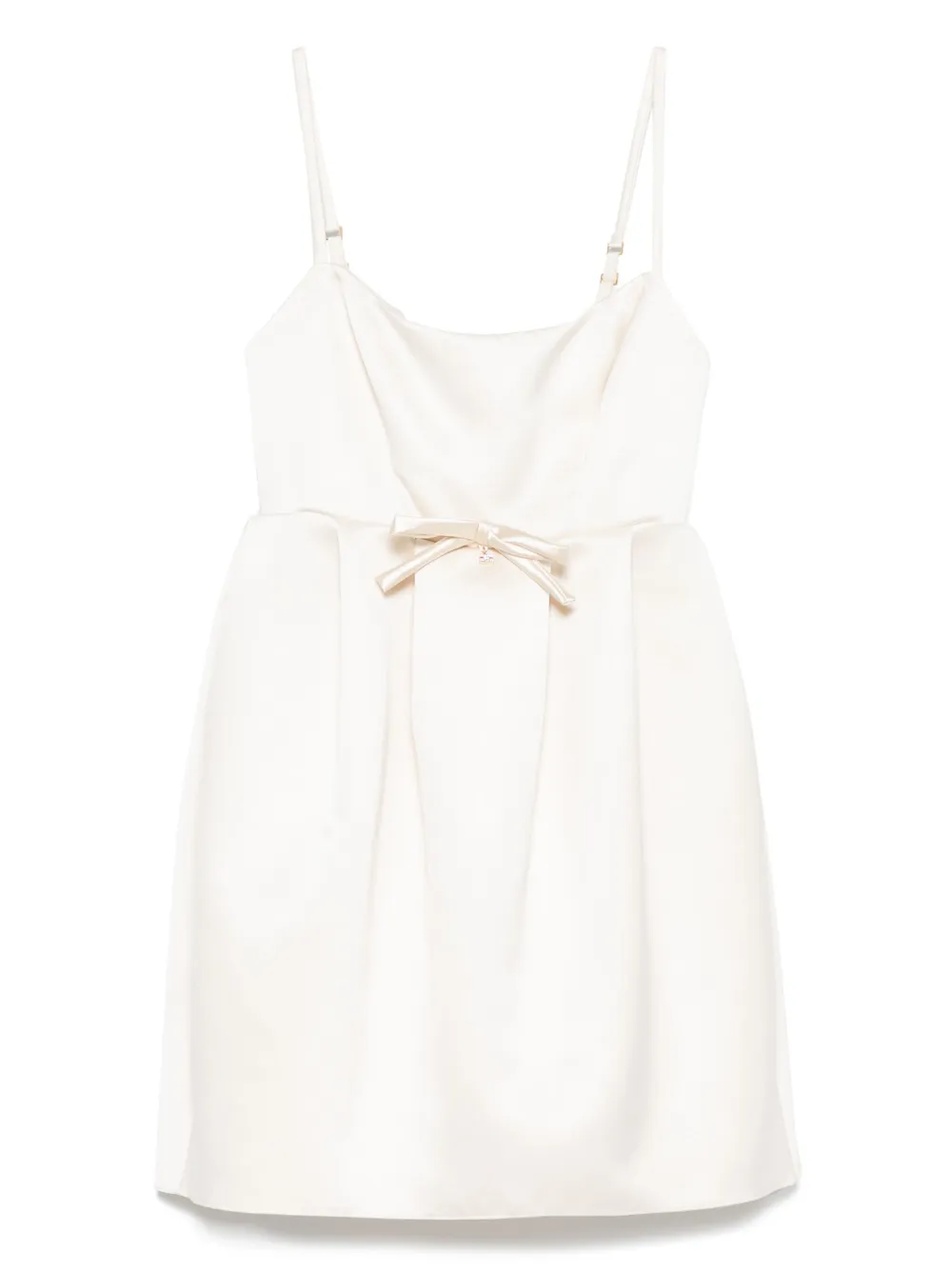 Elisabetta Franchi Satijnen duchess jurk met strikdetail Beige