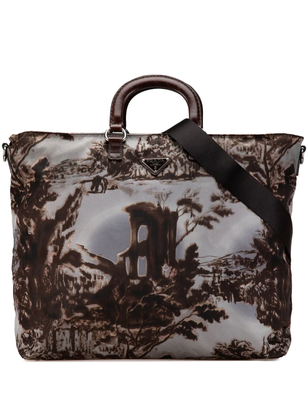 Prada Pre-Owned 2013-2024 テスート スタンパート サッチェルバッグ - ブラウン Prada Pre-Owned 2013-2024 テスート スタンパート サッチェルバッグ - ブラウン