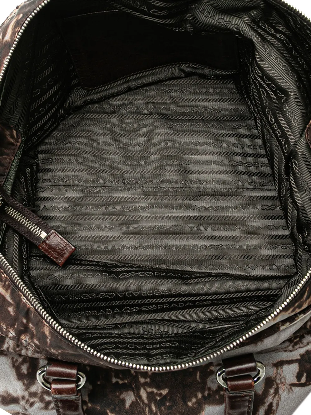 Pre-owned Prada 2013-2024 Tessuto Stampato Satchel In Brown