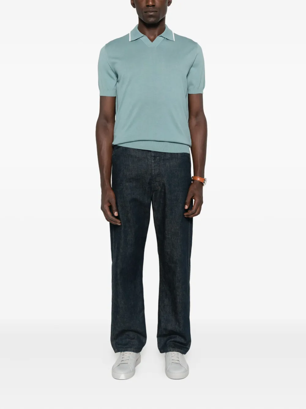 Canali Katoenen T-shirt Blauw