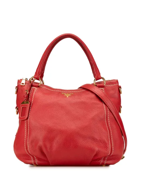 Prada Pre-Owned 2000-2024 Vitello Daino Zip Top Convertible Tote satchel
