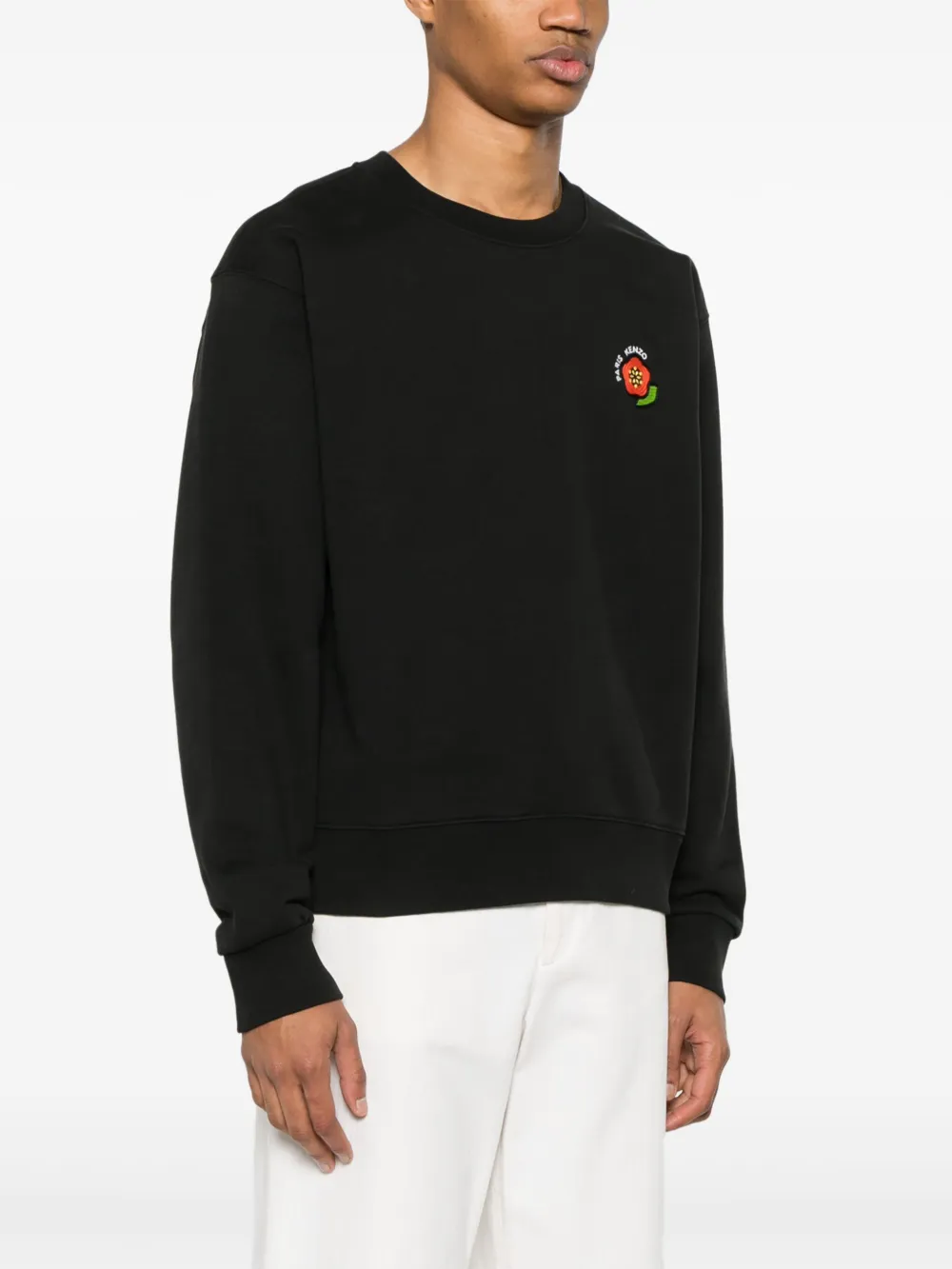 Kenzo Katoenen sweater met borduurwerk Zwart