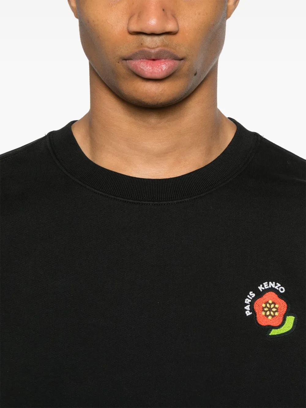 Kenzo Katoenen sweater met borduurwerk Zwart