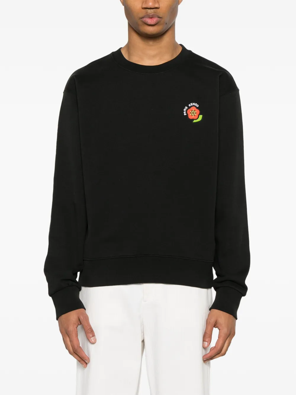 Kenzo Katoenen sweater met borduurwerk Zwart