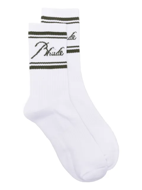 RHUDE calcetines con logo en intarsia