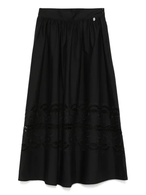 LIU JO embroidered cotton midi skirt