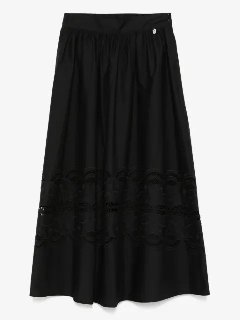 LIU JO embroidered cotton midi skirt