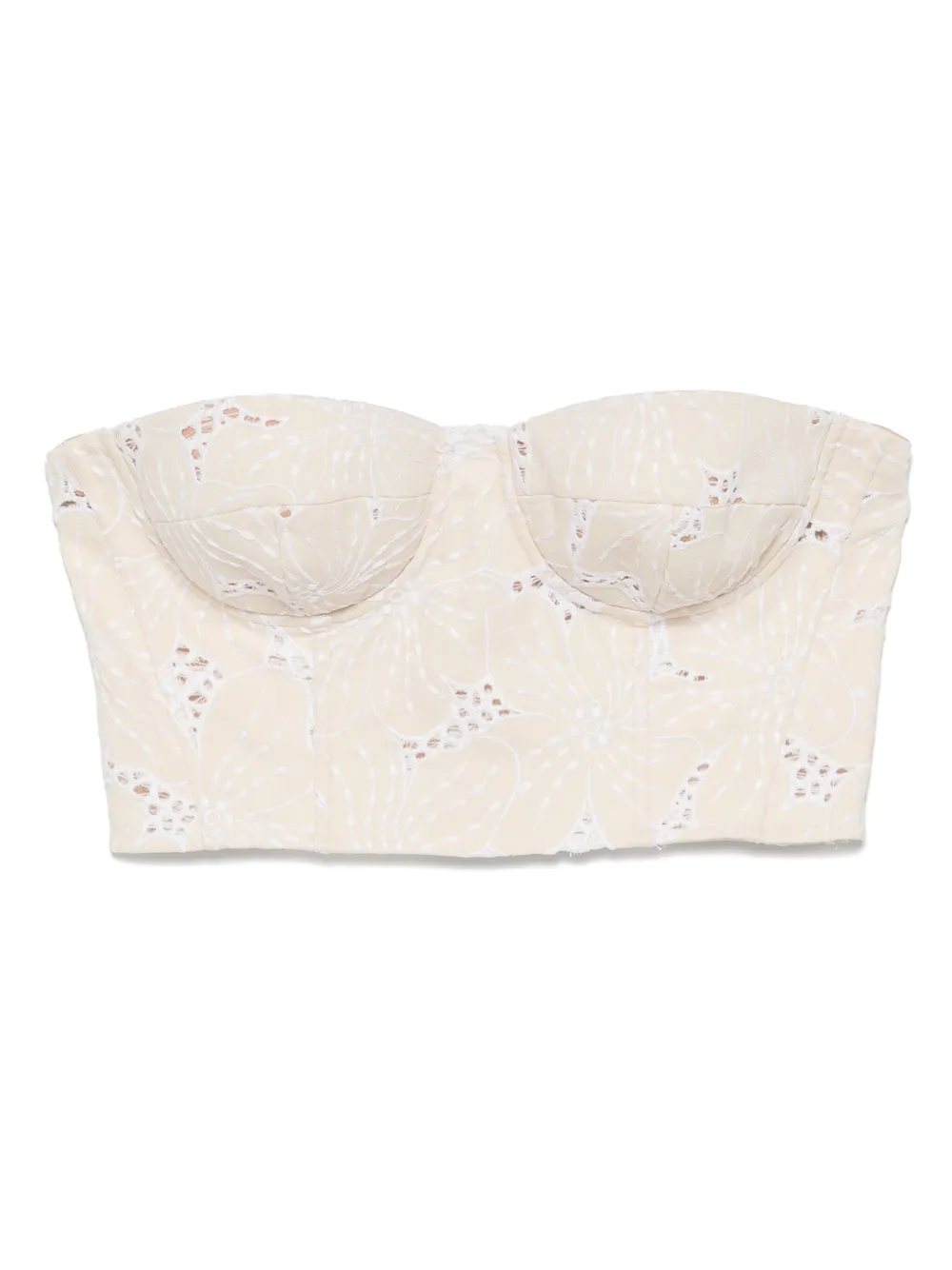 floral-embroidered top