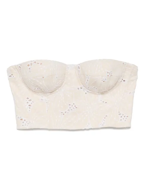 Genny floral-embroidered top