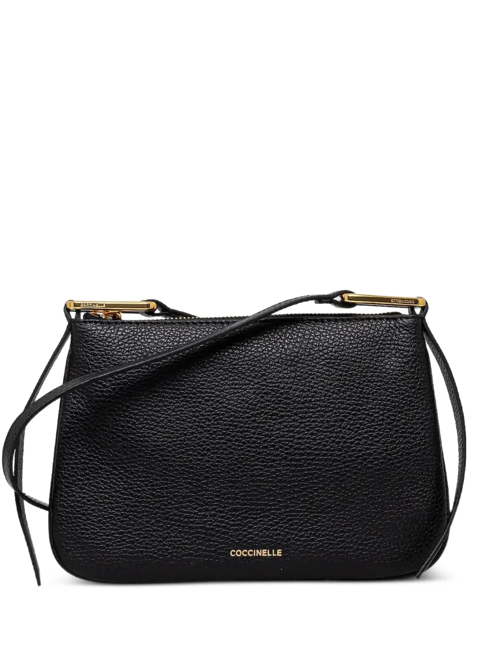 Coccinelle Leren crossbodytas met textuur Zwart