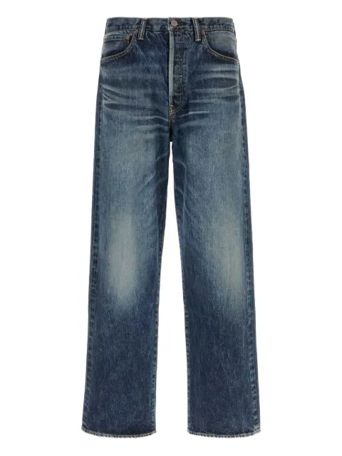 visvim jeans con parche del logo